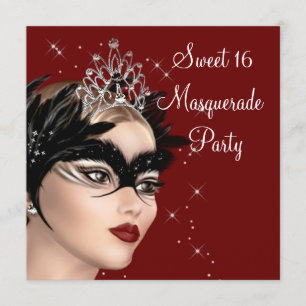 Convites Tiaro de Máscara de Pena Sweet 16 Festa de Mascara