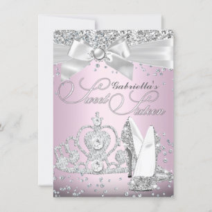 Convites Tiaro e Saltos Sparkle Sweet Sixteen Rosa
