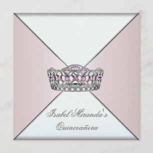 Convites Tiaro Marfim Rosado Classe Quinceanera Festa de 15