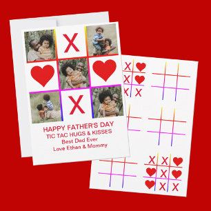 Convites Tic Tac Tac Toe Hugs Kisses Fathers Card