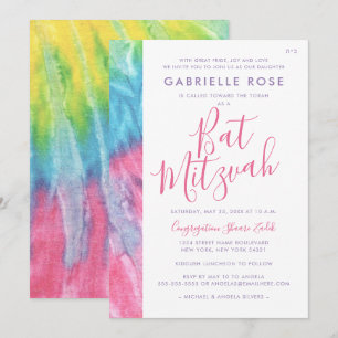 Convites Tie Dye Bat Mitzvah Hippie Chic Chic Chink