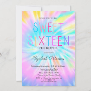 Convites Tie Legal Tie Colorful Sweet 16