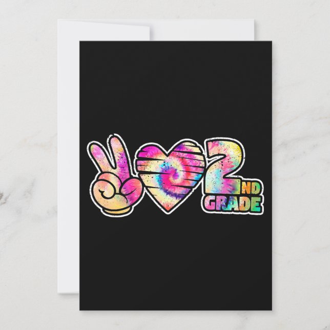 Convites Tiedye Paz Amor Segundo 2º Grau Fofo Chá Escolar (Frente)