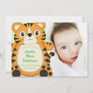 Convites Tiger Chá de fraldas Verde