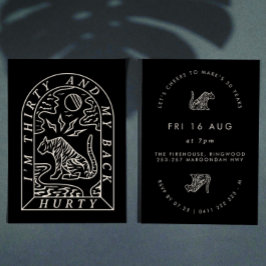 Convites Tiger Engraçado Voltar Rápido aniversário de 30 an