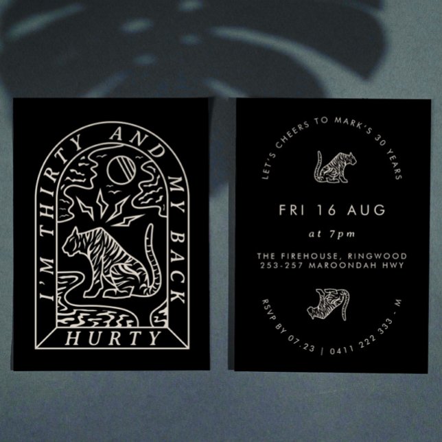 Convites Tiger Engraçado Voltar Rápido aniversário de 30 an (Criador carregado)