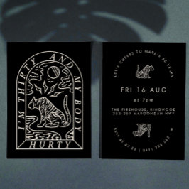 Convites Tiger Funny Body Hurty aniversário de 30 anos Conv