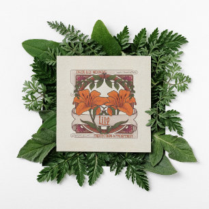 Convites Tiger Lily - Flor Significa Vintage Style Verde