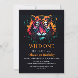 Convites Tiger Wild One Birthday