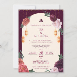Convites TigerNa Crimson Floral Wedding Invitation