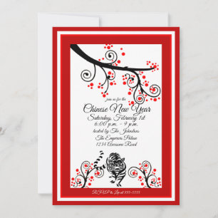 Convites Tigre de Ano Novo Chinês 2022