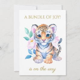 Convites Tigre de bebê personalizado com Chá de fraldas de