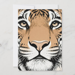 Convites Tigre Olhando Fixamente Rosto, Tigre