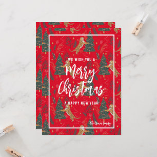Convites Tigres, Árvores de Natal, Feliz Saudação de Natal
