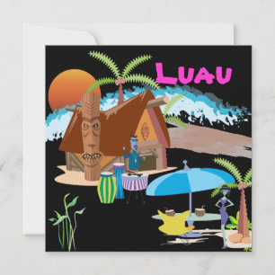 Convites Tiki/Luau ao pôr do sol