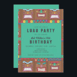 Convites Tiki Mask Luau 50th Festa de aniversário<br><div class="desc">convites de festas coloridos de design de máscara tiki para a sua 50ª festa de festa de aniversário. Personalize cada linha de texto com os detalhes da sua parte usando o modelo. 

Se precisar de ajuda,  eu adoraria ajudar.</div>