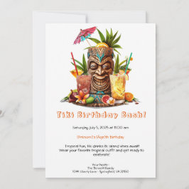 Convites Tiki Party Birthday Invitation – Tropical Luau