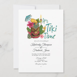 Convites Tiki Time Luau Summer Beach Weding