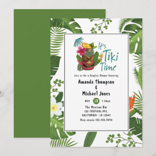 Convites Tiki Time Luau Verão Praia Casal Chá de Bebê