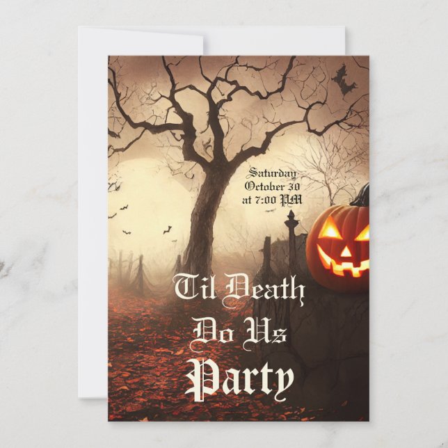 Convites Til Death Do U Party Halloween Invitation (Frente)