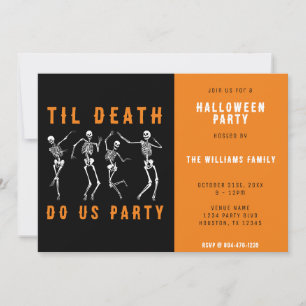 Convites Til Death Do U Party Skeleton Halloween Party