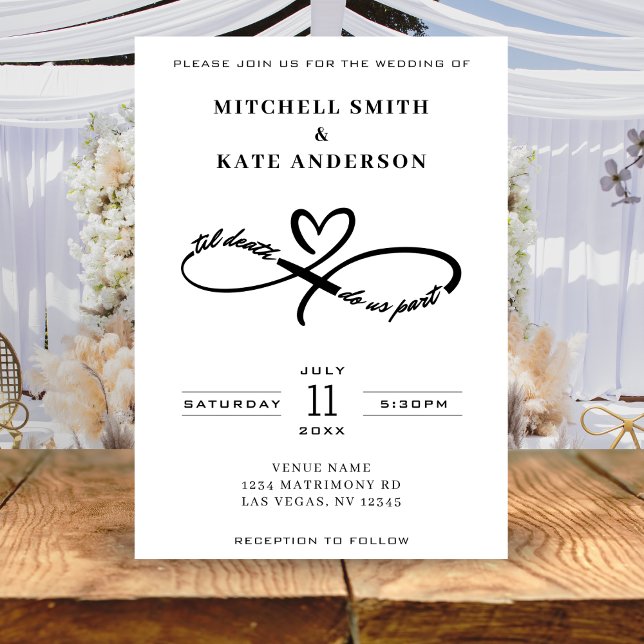 Convites Til Death Do Us Part Infinity Symbol Wedding (Til Death Do Us Part Infinity Symbol Wedding Invitation
)