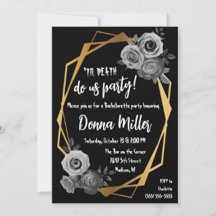 Convites Til Death Do Us Party, floral Bachelorette Party