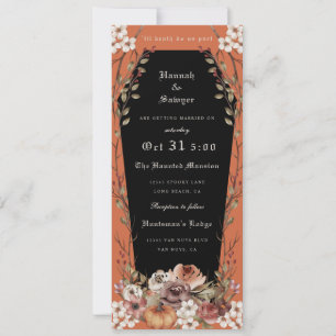 Convites 'Til Death Do We Part Halloween Wedding Coffin Inv