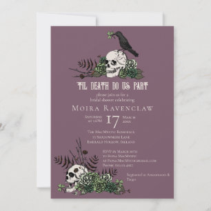 Convites Til Death Gothic Irish Floral Skull Chá de panela
