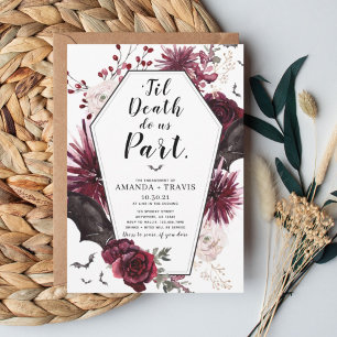 Convites Til Death Nos Part Festa de noivado Coffin