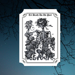 Convites Til Death Nos Part Skeleton Wedding Invitation