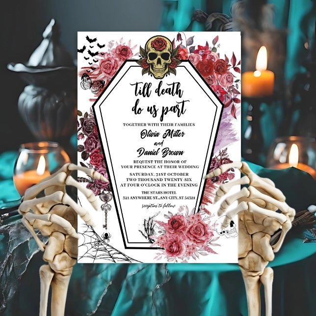 Convites till death do us part Gothic Halloween Wedding (Criador carregado)
