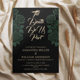 Convites Till Death Do Us Part Green Rose Gothic Wedding In