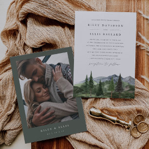 Convites Timberline Casamento de Floresta e Montanha com