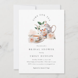 Convites Time for Tea Bridal Shower Invitation