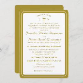 Convites Timeless Catholic Monogrammed Wedding Invitation