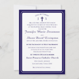 Convites Timeless Catholic Monogrammed Wedding Invitation