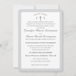 Convites Timeless Catholic Monogrammed Wedding Invitation