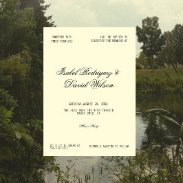 Convites Timeless Cream Script Wedding