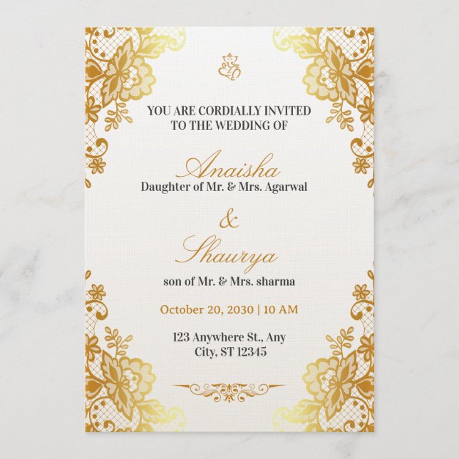 Convites Timeless Elegant Wedding Invitation | Romantic (Frente)