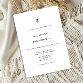 Convites Timeless Monochrome Wedding Invitation