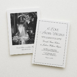 Convites Timeless Old Money Black and White Wedding