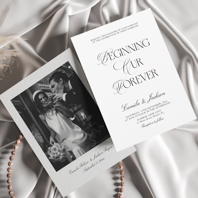 Convites Timeless Old Money Black and White Wedding (Criador carregado)