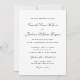 Convites Timeless Old Money Black and White Wedding Invitat