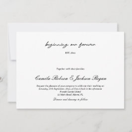 Convites Timeless Old Money Black and White Wedding Invitat