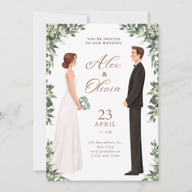 Convites Timeless Wedding Invitation Elegant Classic Design (Frente)