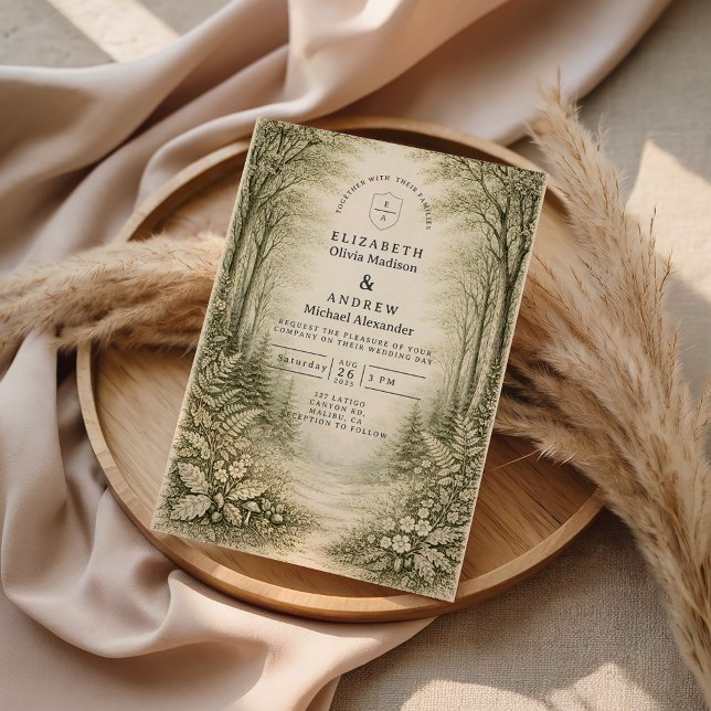 Convites Timeless Woodland Forest Wedding (Criador carregado)