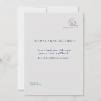 Convites Timepiece- Minimalist Union Announcement 