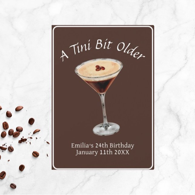 Convites Tini Bit Antigo - Tema Espresso Martini (Tini Bit  Espresso.Martini Birthday)
