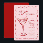 Convites Tini Bit Older 30th Birthday Party<br><div class="desc">Cheers to 30! Our "A 'Tini Bit Older" birthday party invitation is the perfect way to celebrate this milestone in style. Featuring a charming hand-drawn martini glass, this elegant yet fun design sets the tone for a sophisticated cocktail-themed soirée. Personalize with your event details, and customize the colors and fonts...</div>